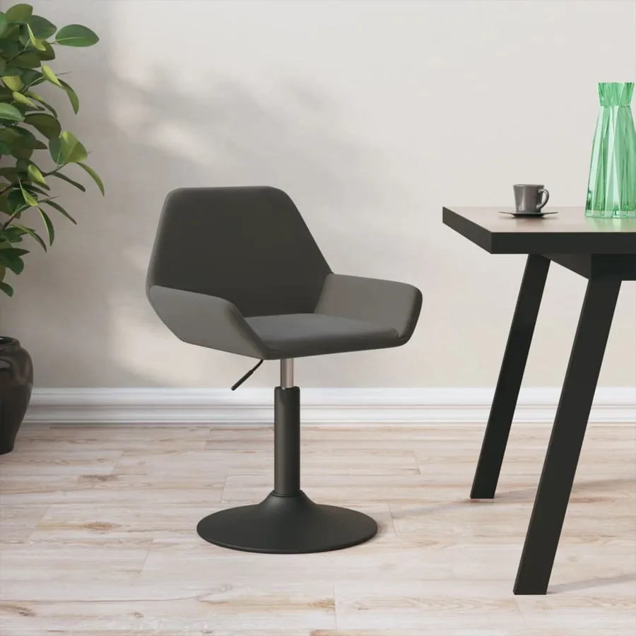 Chaise pivotante de salle à manger Gris foncé Velours
