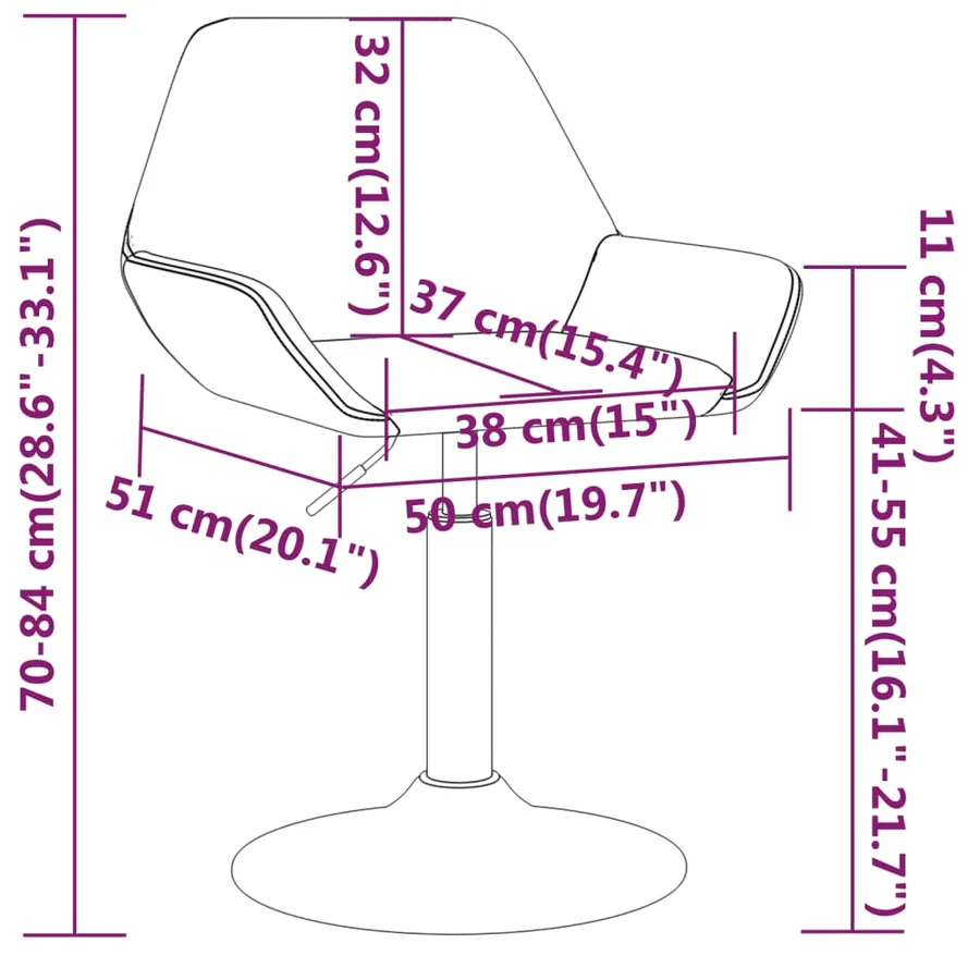 Chaise pivotante de salle à manger Gris foncé Velours - 9