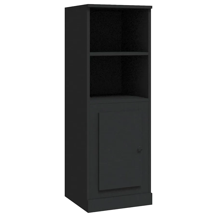 Buffet haut noir 36x35,5x103,5 cm bois d'ingénierie - 2