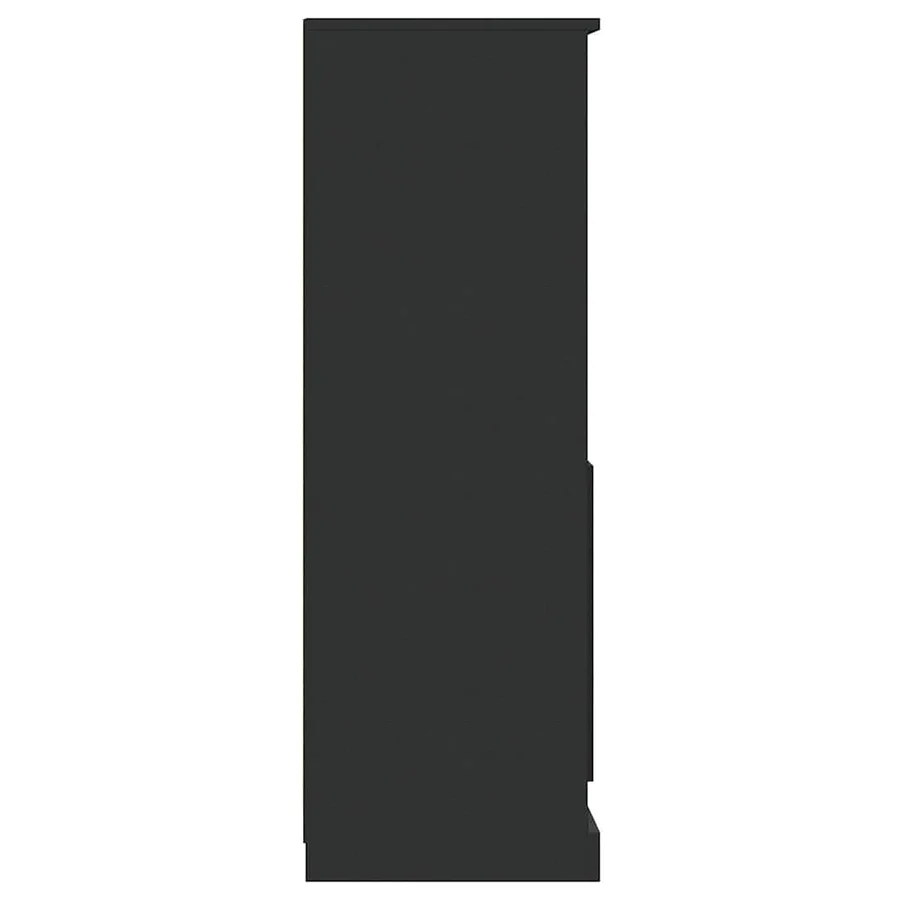 Buffet haut noir 36x35,5x103,5 cm bois d'ingénierie - 7