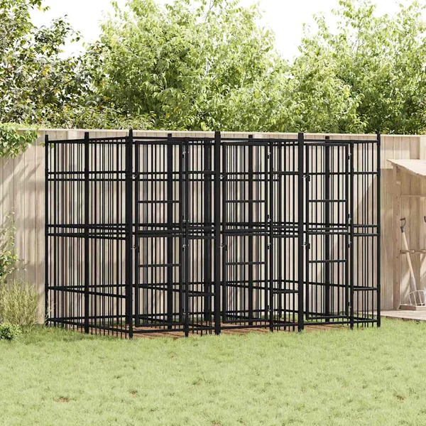 Chenil d'extérieur pour chiens Acier 5,53 m²