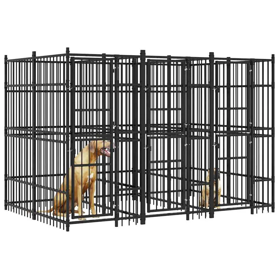 Chenil d'extérieur pour chiens Acier 5,53 m² - 4