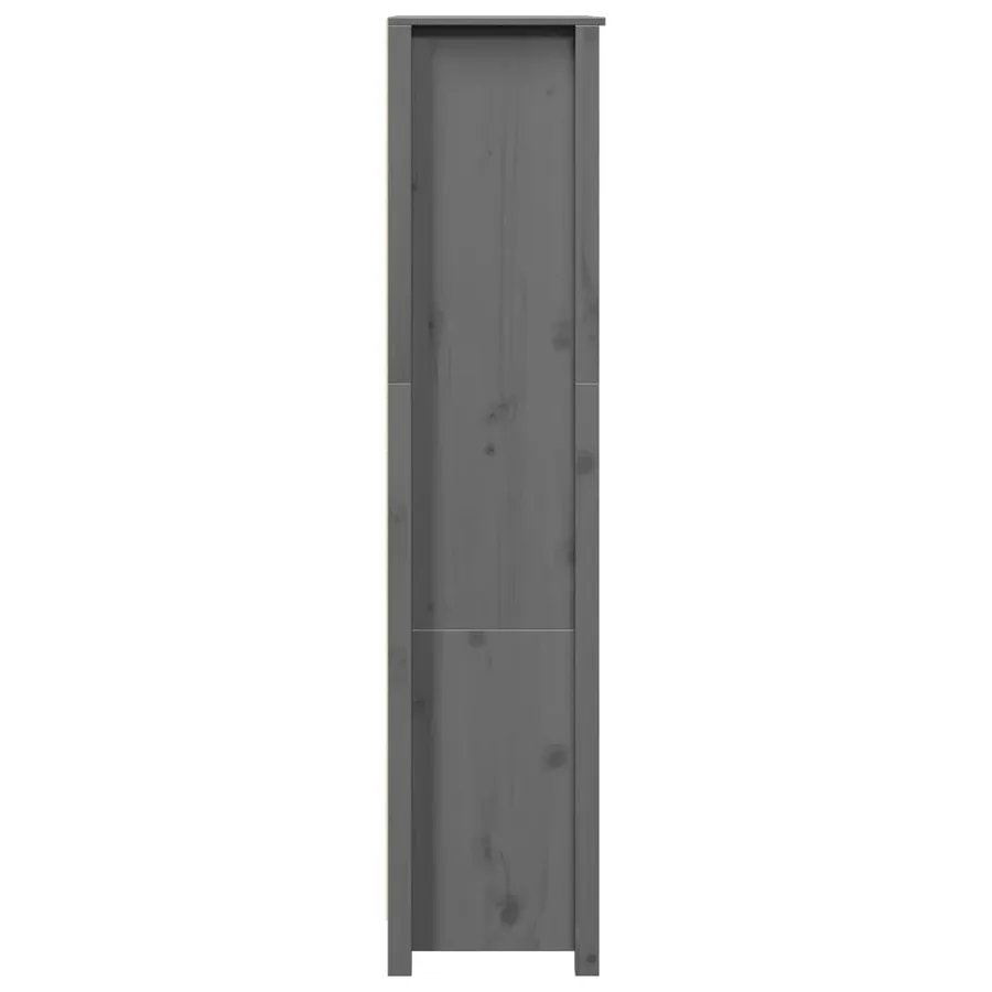 Buffet haut Gris 80x35x154 cm Bois massif de pin - 7