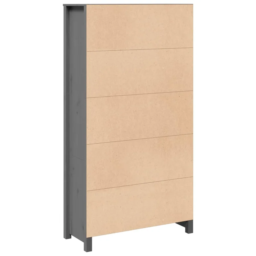 Buffet haut Gris 80x35x154 cm Bois massif de pin - 8