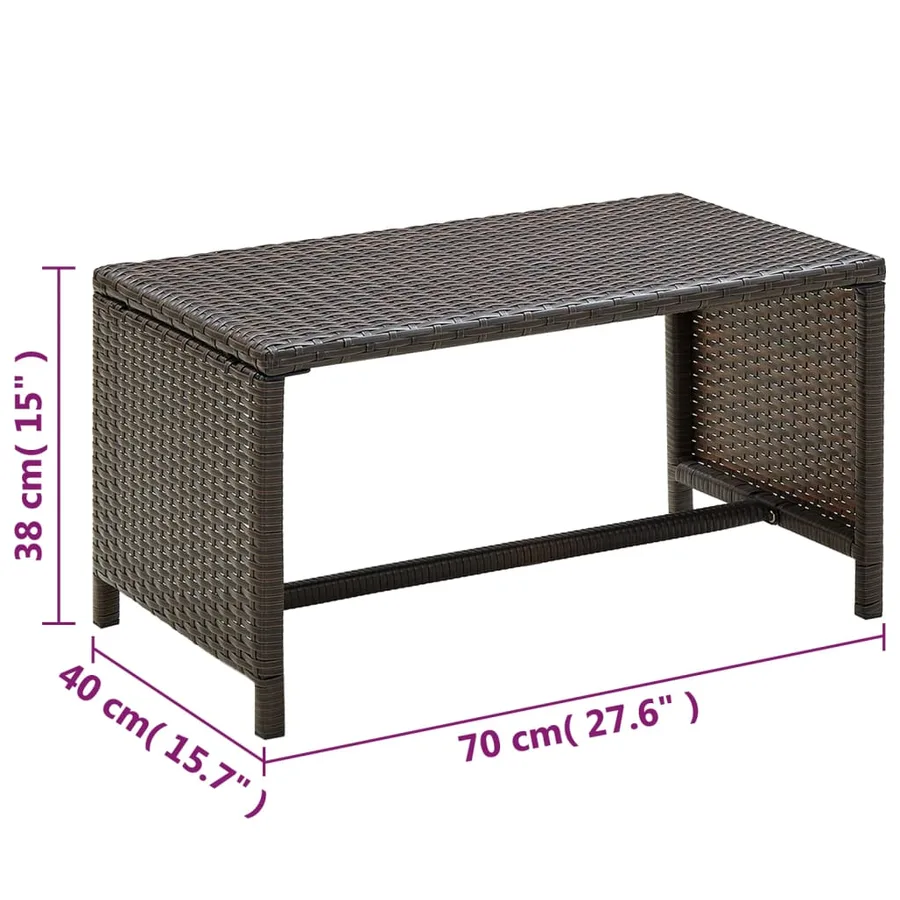 Salon de jardin 4 pcs avec coussins Résine tressée Marron - 12