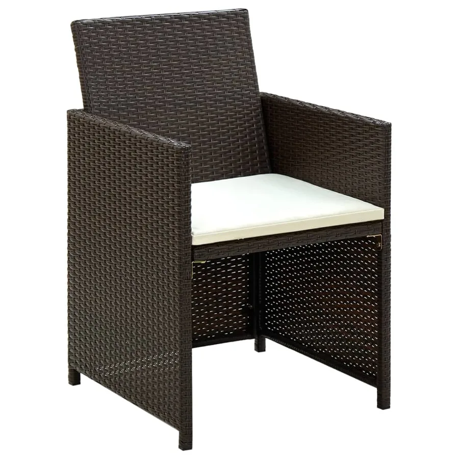 Salon de jardin 4 pcs avec coussins Résine tressée Marron - 4