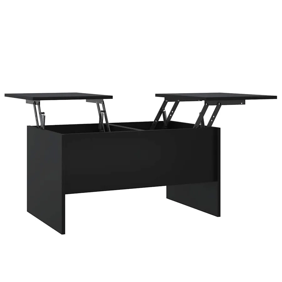 Table basse noir 80x50x42,5 cm bois d'ingénierie - 2