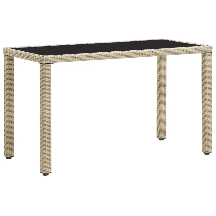 Table de jardin Beige 123x60x74 cm Résine tressée