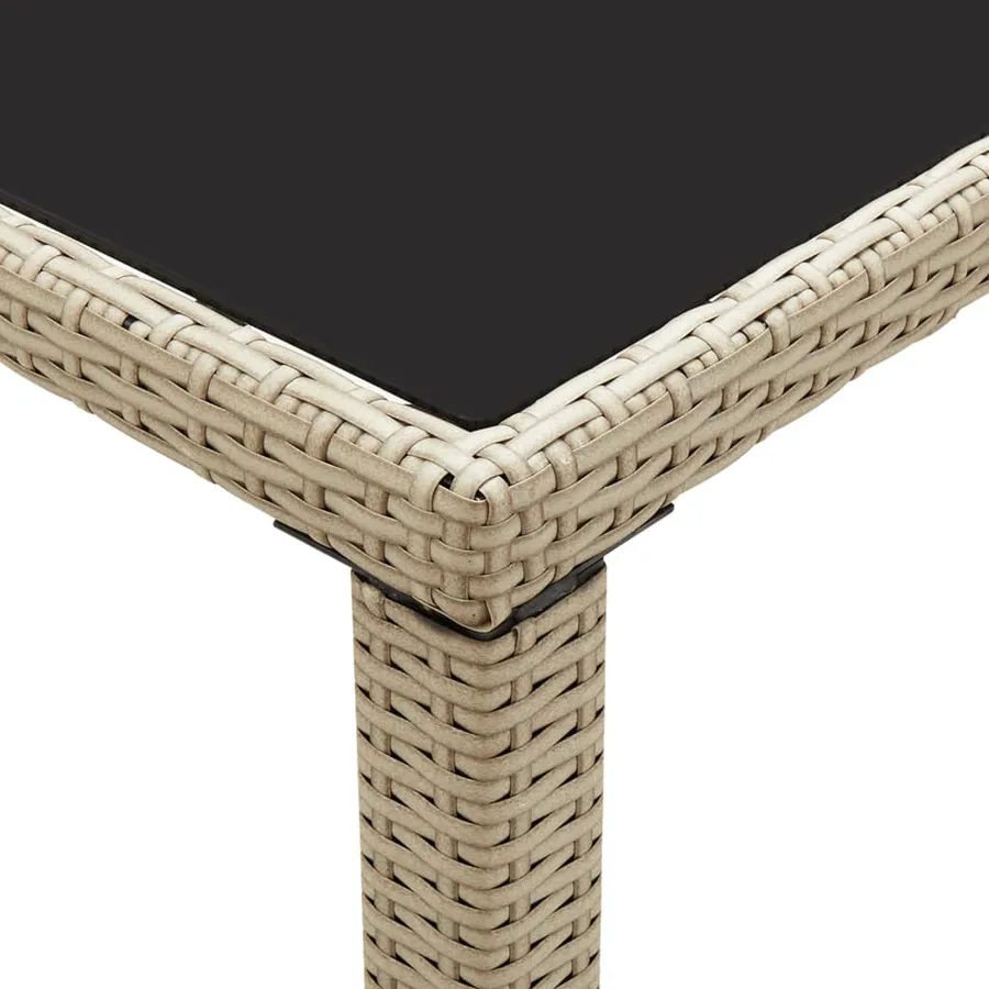 Table de jardin Beige 123x60x74 cm Résine tressée - 4