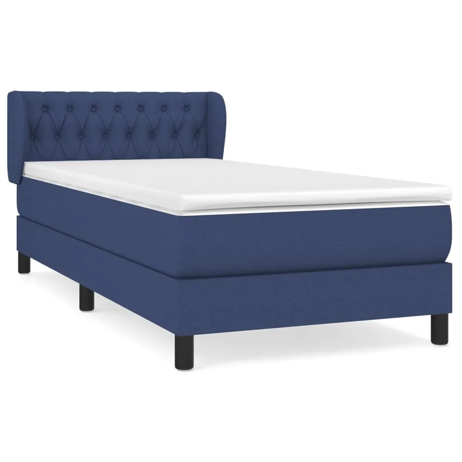 Sommier à lattes de lit avec matelas Bleu 90x190 cm Tissu - 2