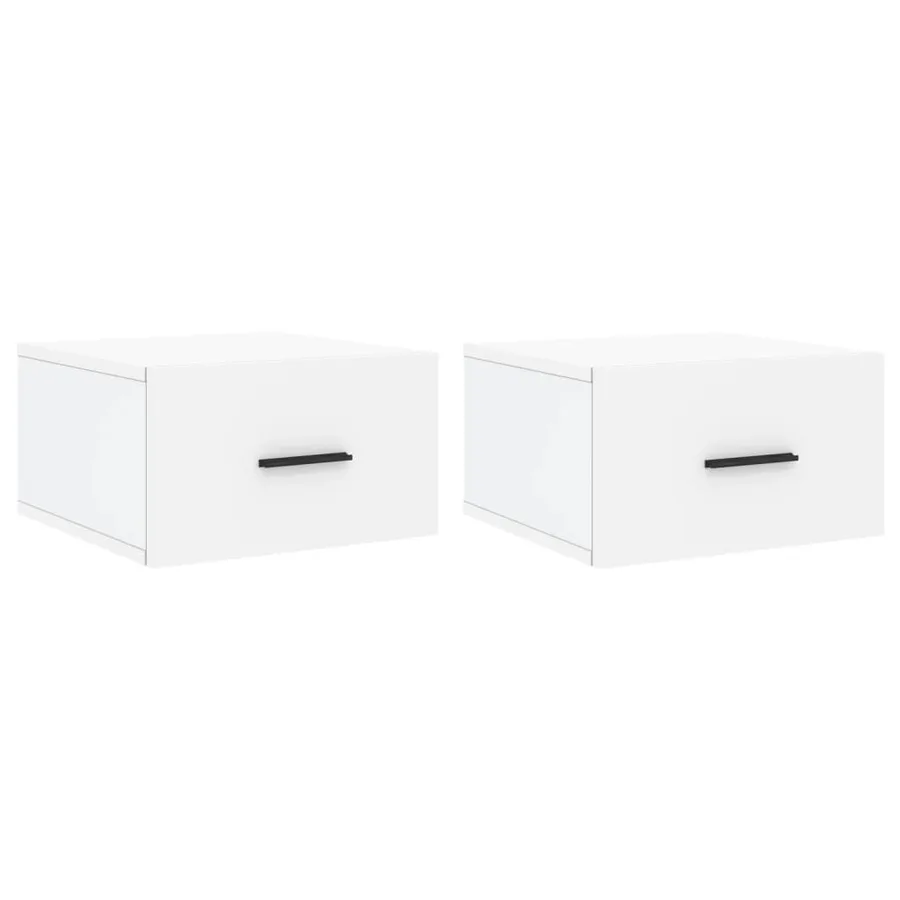 Tables de chevet murales 2 pcs blanc 35x35x20 cm - 2