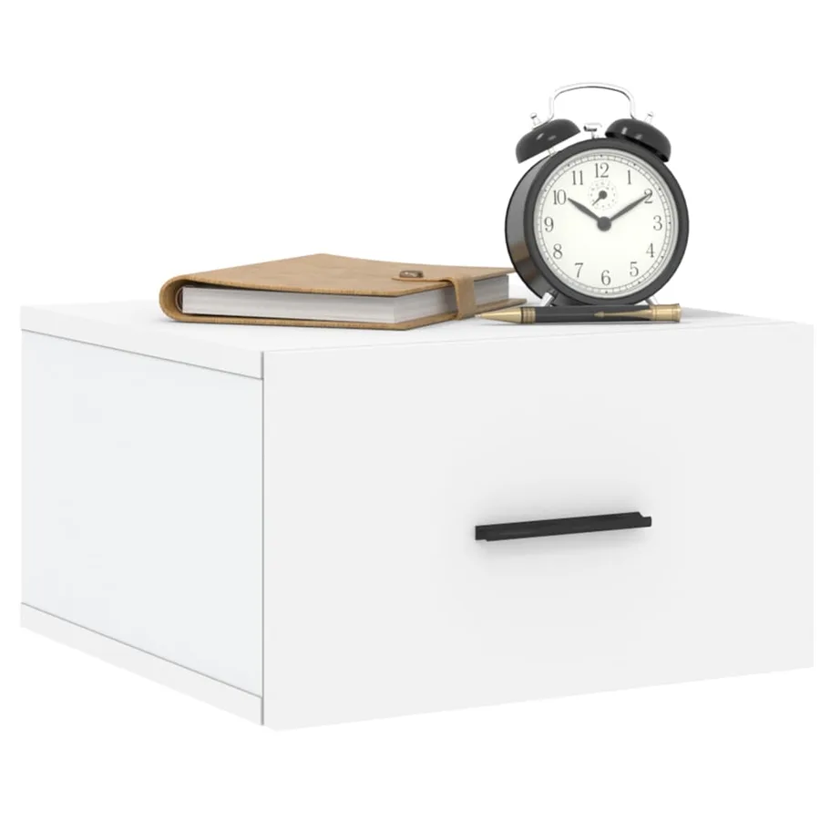 Tables de chevet murales 2 pcs blanc 35x35x20 cm - 3