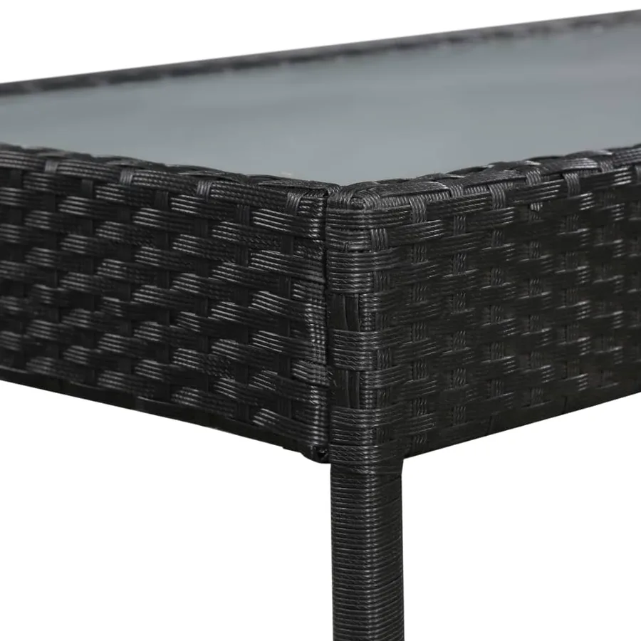 Salon de jardin 5 pcs avec coussins résine tressée noir - 7