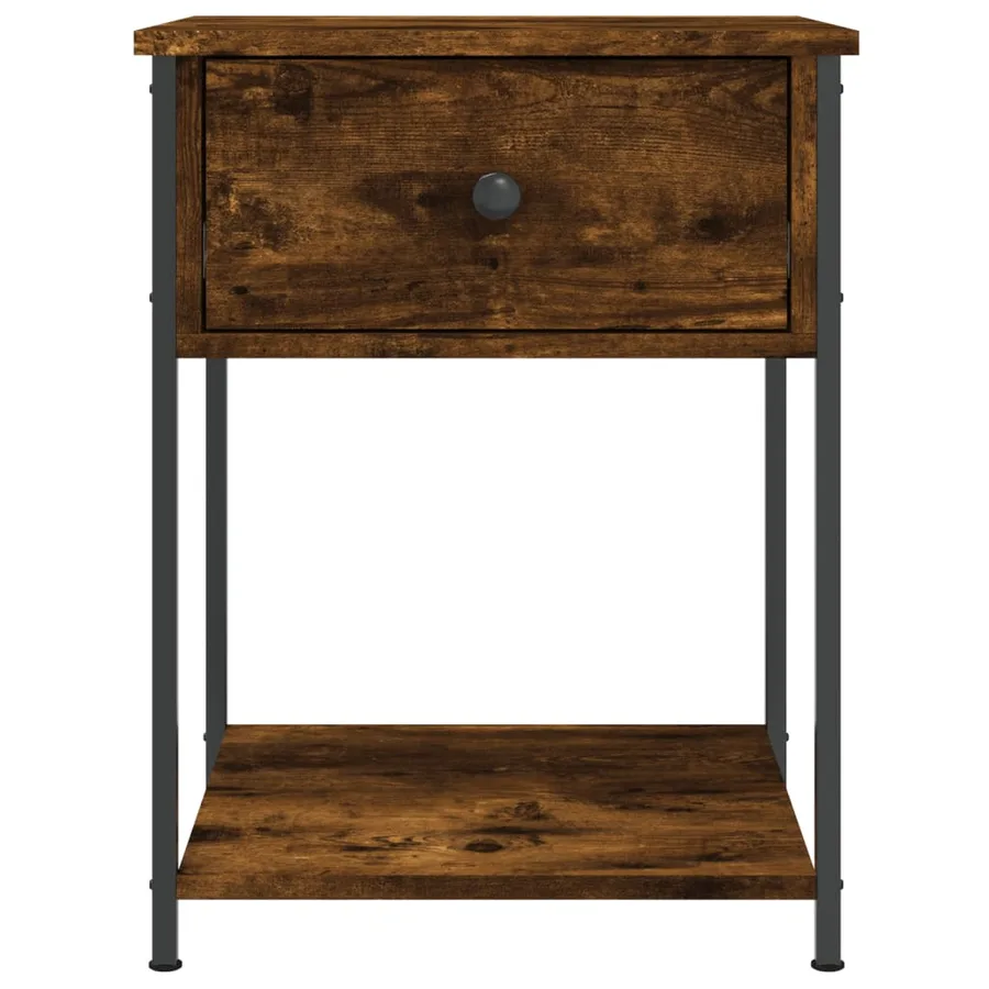 Table de chevet chêne fumé 44x45x58 cm bois d'ingénierie - 6