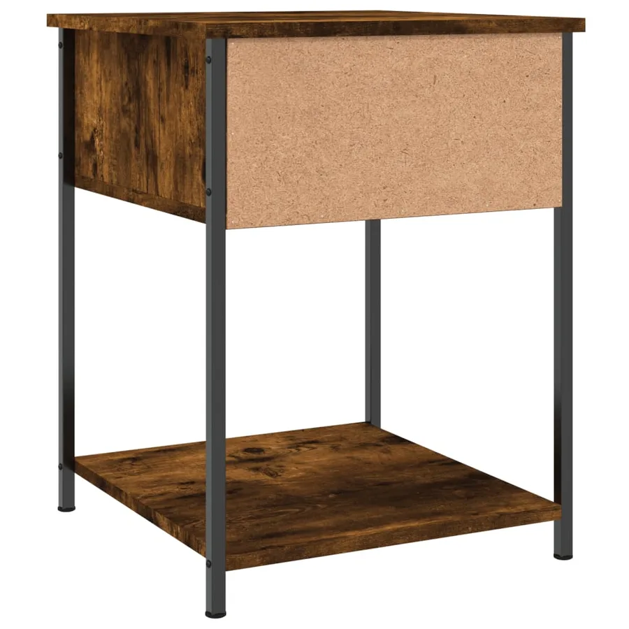 Table de chevet chêne fumé 44x45x58 cm bois d'ingénierie - 8