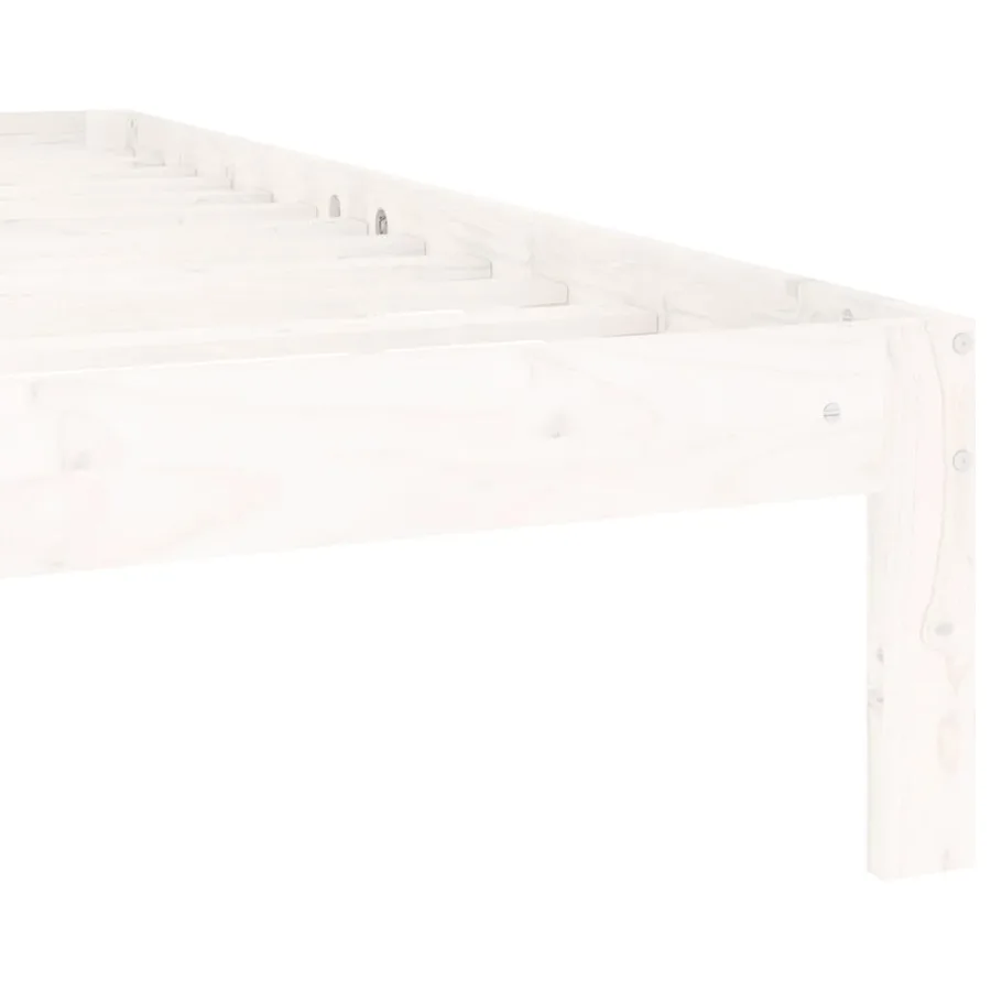 Cadre de lit sans matelas blanc bois de pin massif 140x200 cm - 6