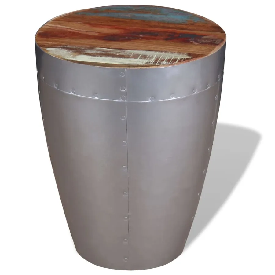 Tabouret aviateur Bois de récupération massif - 5