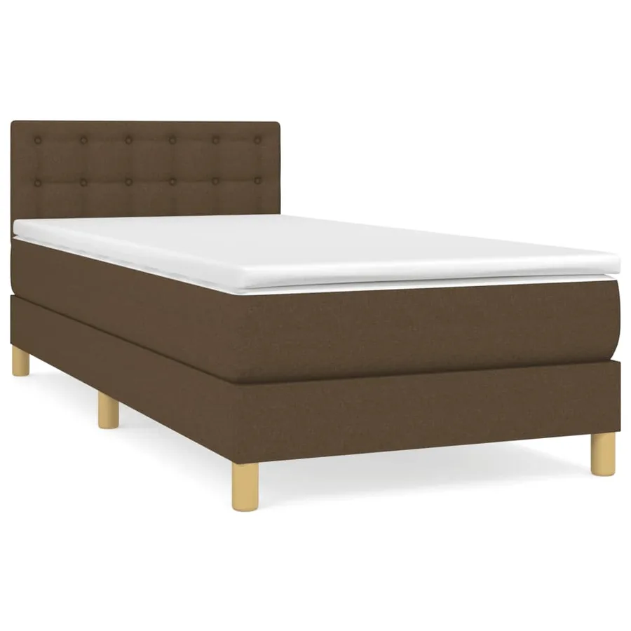 Sommier à lattes de lit avec matelas Marron foncé 100x200 cm - 2