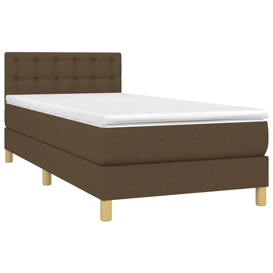 Sommier à lattes de lit avec matelas Marron foncé 100x200 cm - 3