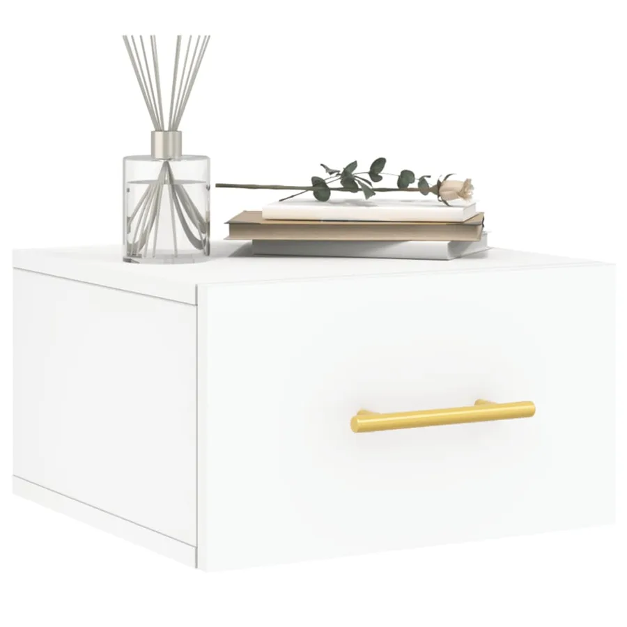 Table de chevet murale blanc 35x35x20 cm - 3