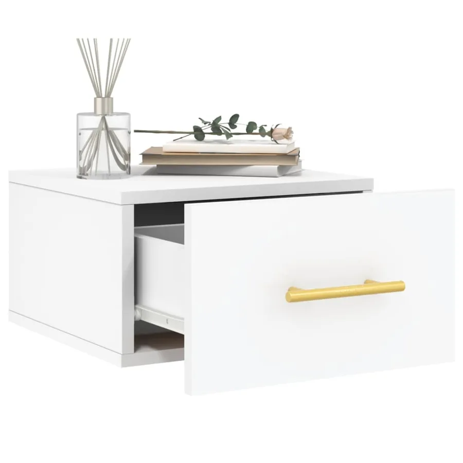 Table de chevet murale blanc 35x35x20 cm - 4