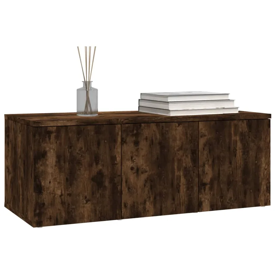 Meuble TV Chêne fumé 80x34x30 cm Bois d'ingénierie - 7