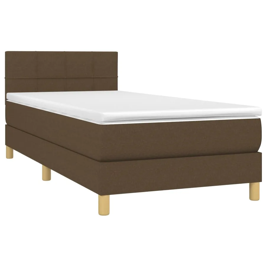 Sommier à lattes de lit avec matelas Marron foncé 100x200 cm - 3