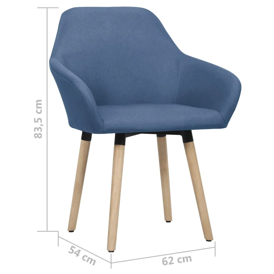 Chaises à manger lot de 2 bleu tissu - 6