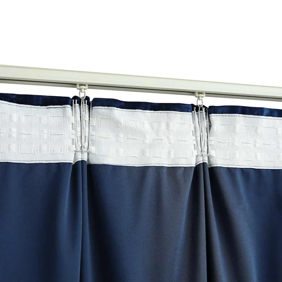 Rideaux occultants et crochet 2pcs Velours Bleu foncé 140x225cm - 4