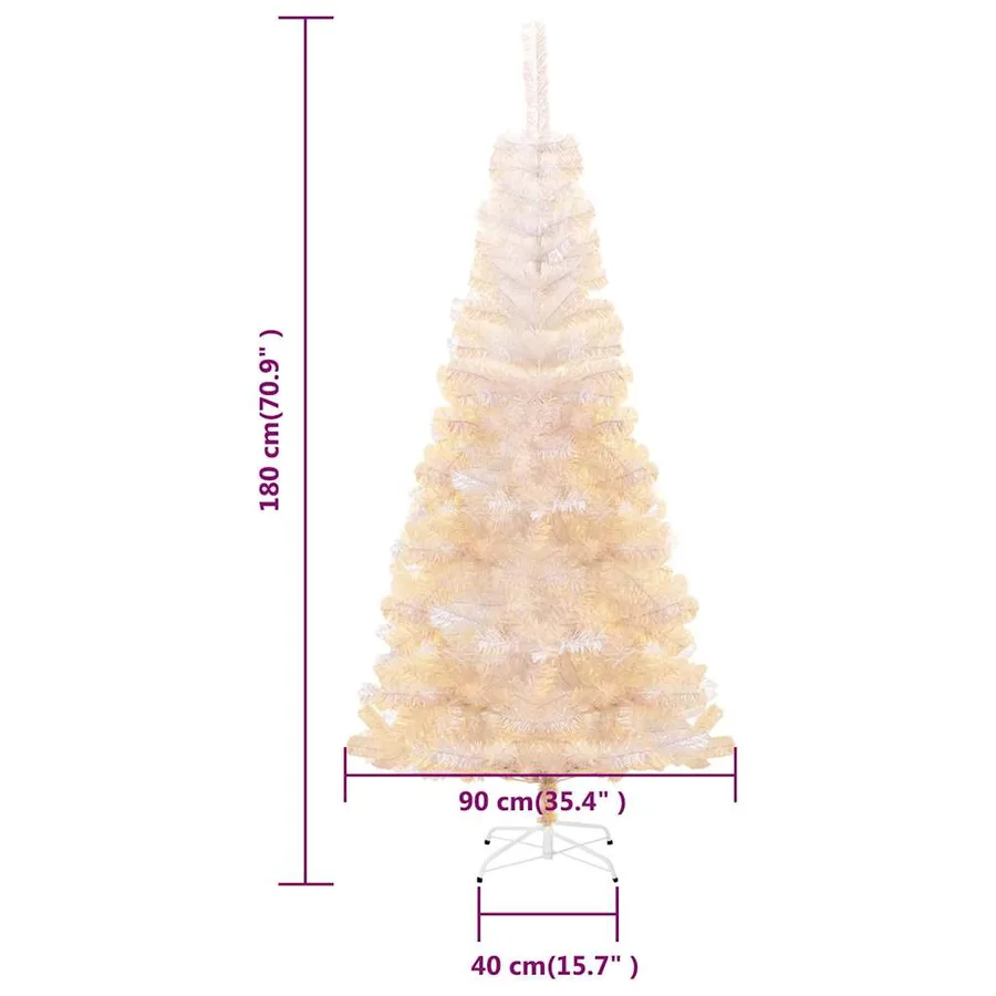 Sapin de Noël artificiel pointes iridescentes Blanc 180 cm PVC - 8