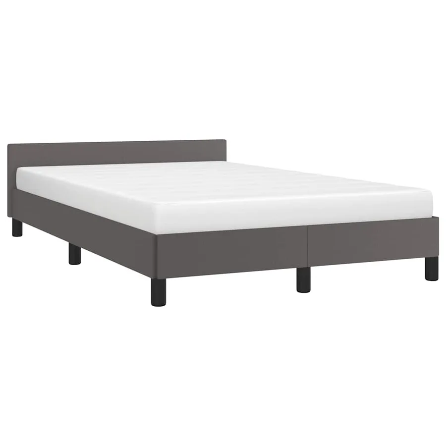 Cadre de lit avec tête de lit sans matelas gris 120x200 cm - 3