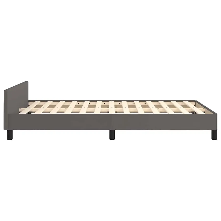 Cadre de lit avec tête de lit sans matelas gris 120x200 cm - 6