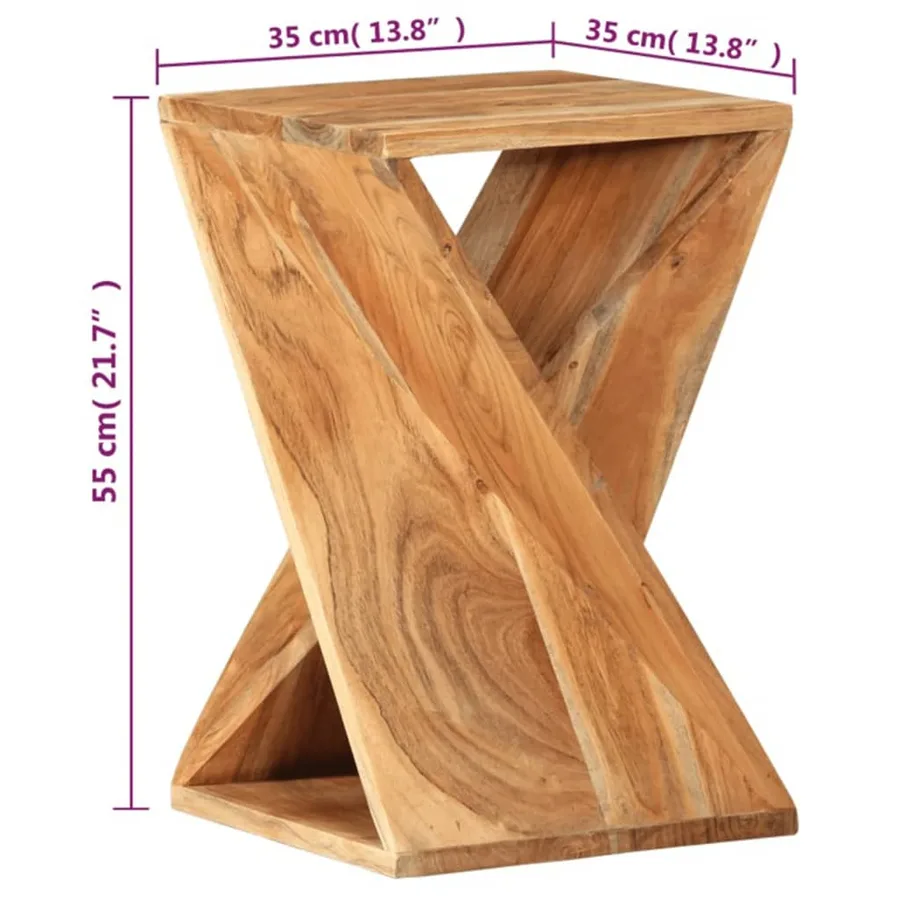 Table d'appoint 35x35x55 cm Bois massif d'acacia - 9