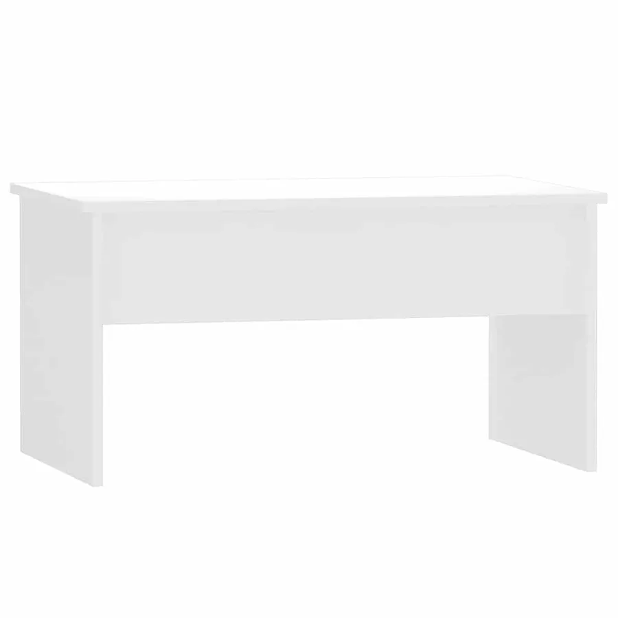 Table basse blanc brillant 80x50,5x41,5 cm bois d'ingénierie - 3
