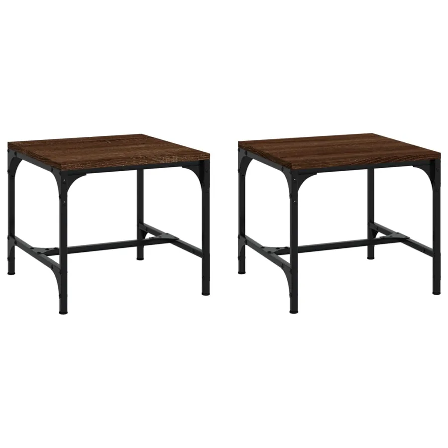 Tables d'appoint 2 pcs Chêne marron 40x40x35 cm Bois ingénierie - 2