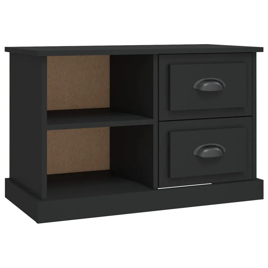 Meuble TV noir 73x35,5x47,5 cm bois d'ingénierie - 2
