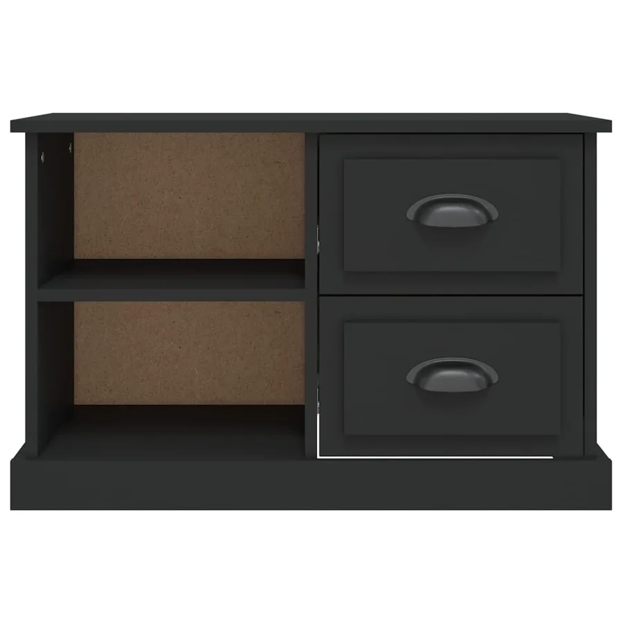Meuble TV noir 73x35,5x47,5 cm bois d'ingénierie - 6