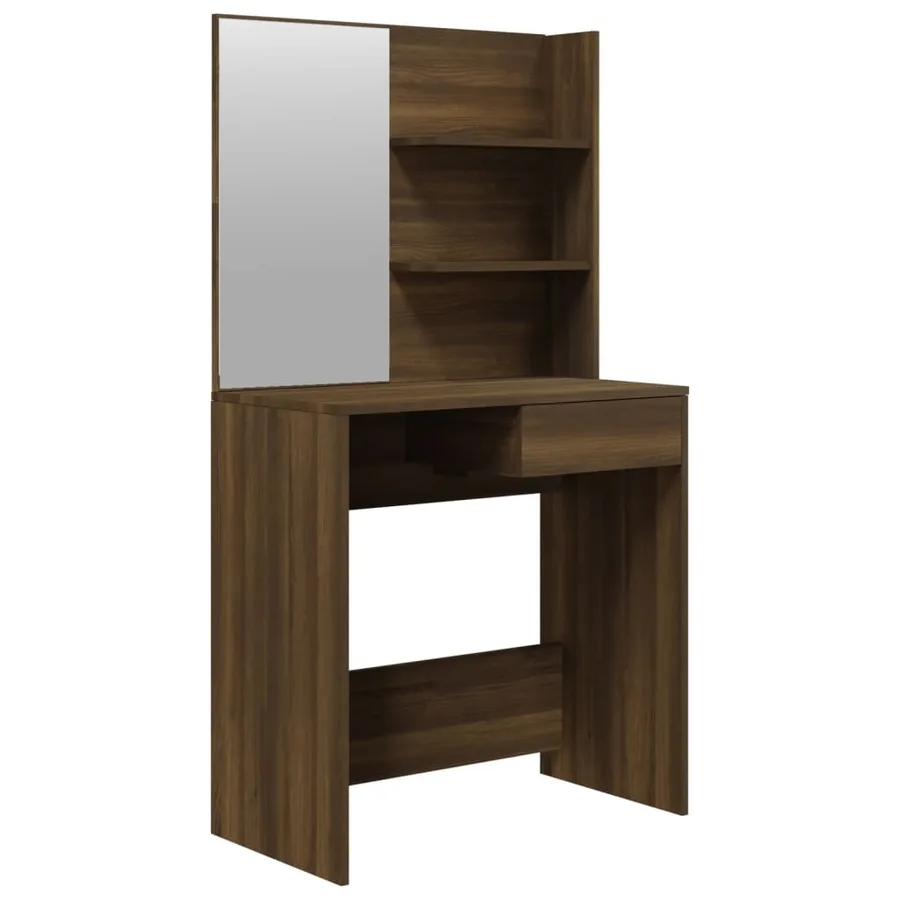 Coiffeuse avec miroir Chêne marron 74,5x40x141 cm - 2