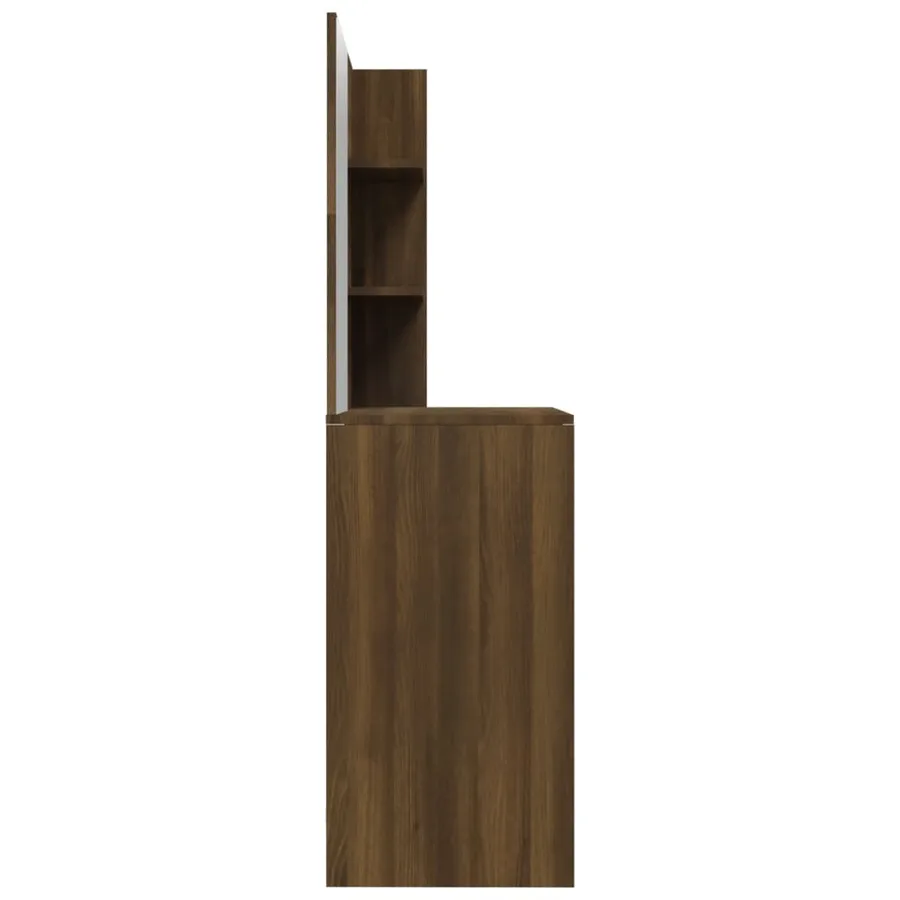Coiffeuse avec miroir Chêne marron 74,5x40x141 cm - 8