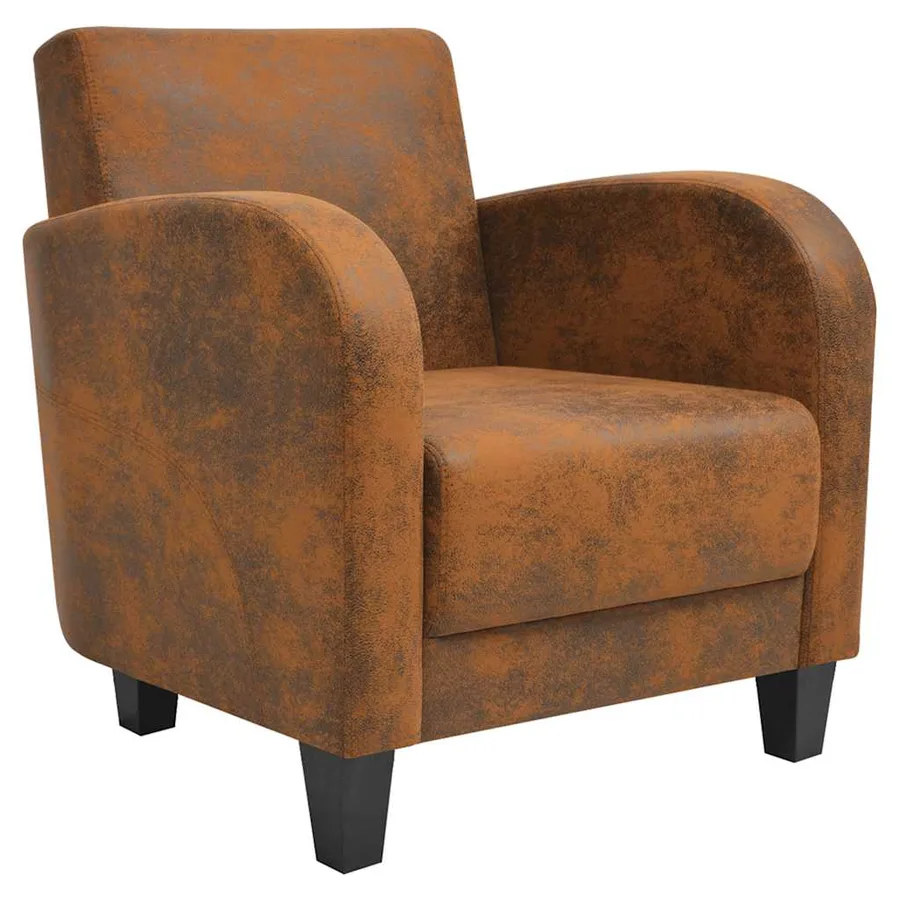Fauteuil Marron Similicuir daim - 2