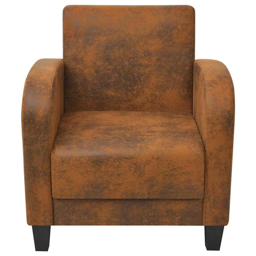 Fauteuil Marron Similicuir daim - 3