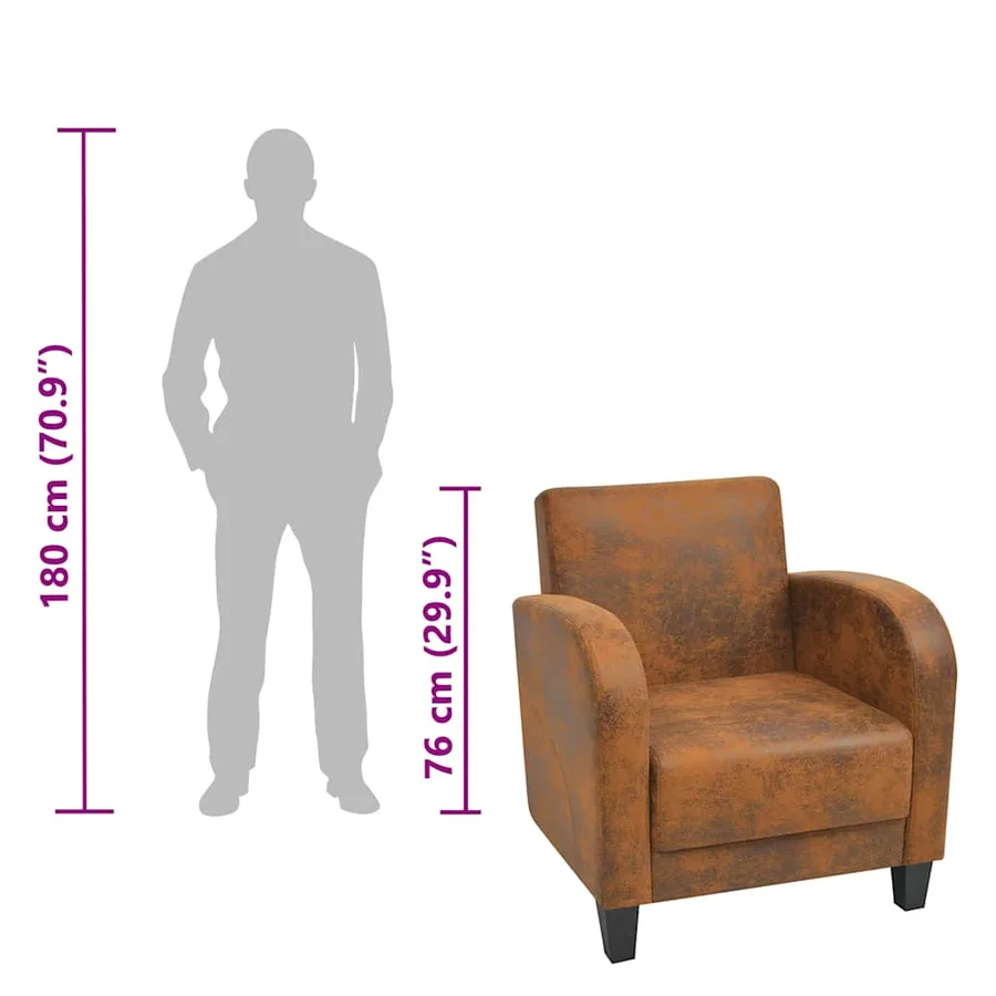 Fauteuil Marron Similicuir daim - 6