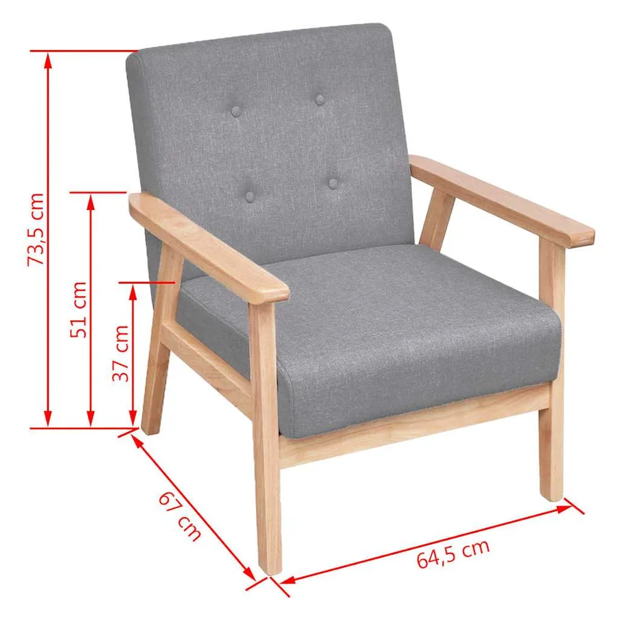 Ensemble de canapés 2 pcs Tissu Gris clair - 10