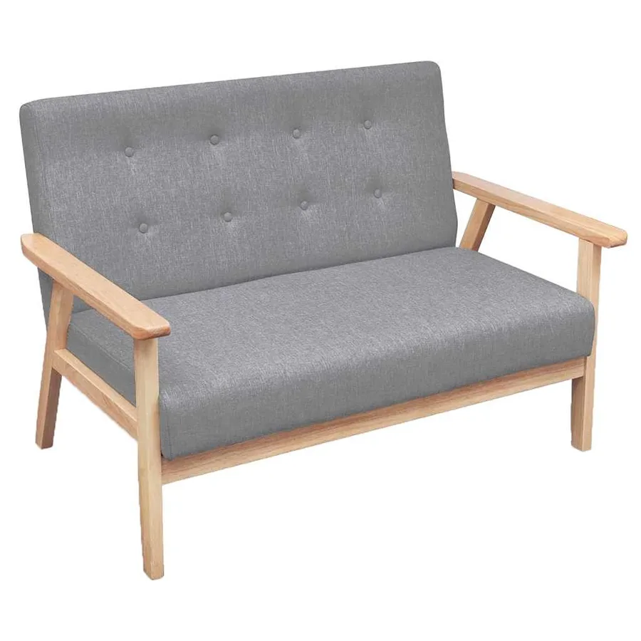 Ensemble de canapés 2 pcs Tissu Gris clair - 2
