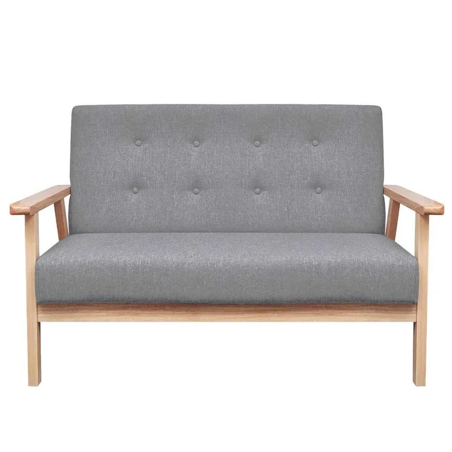 Ensemble de canapés 2 pcs Tissu Gris clair - 3