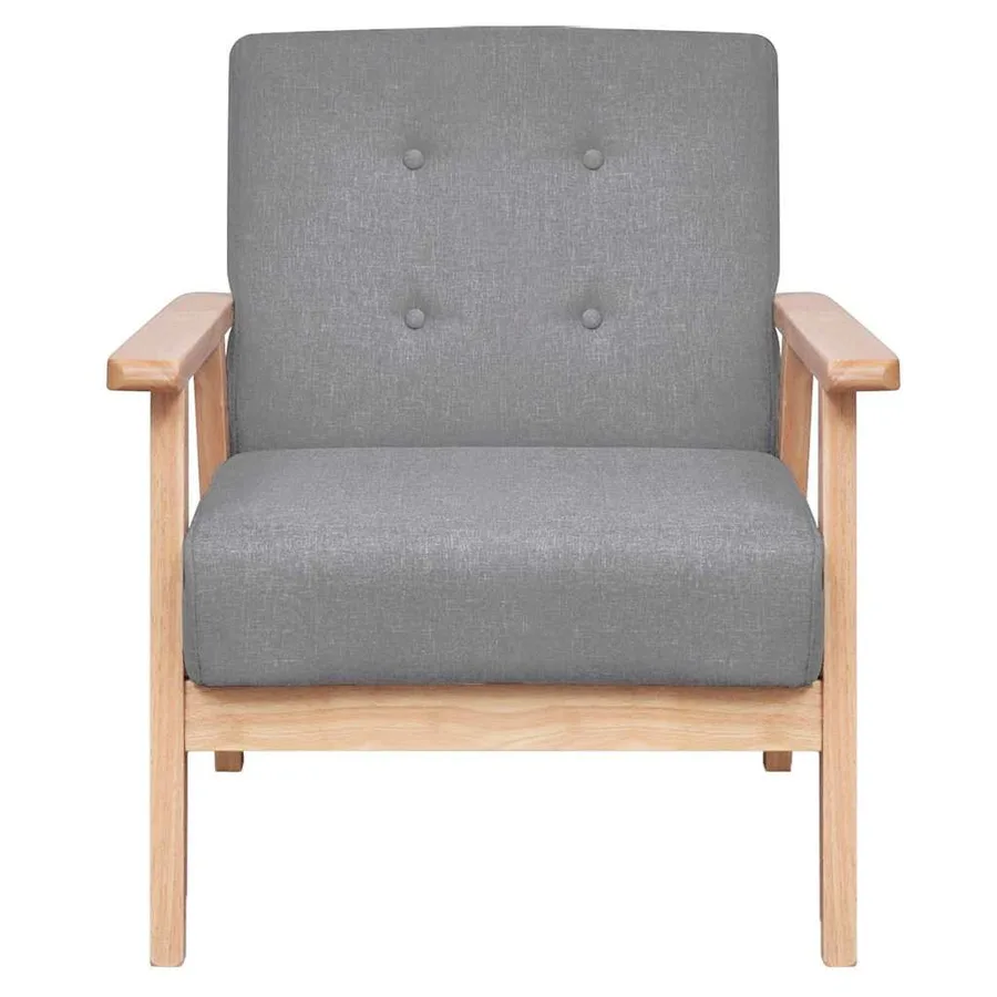 Ensemble de canapés 2 pcs Tissu Gris clair - 5