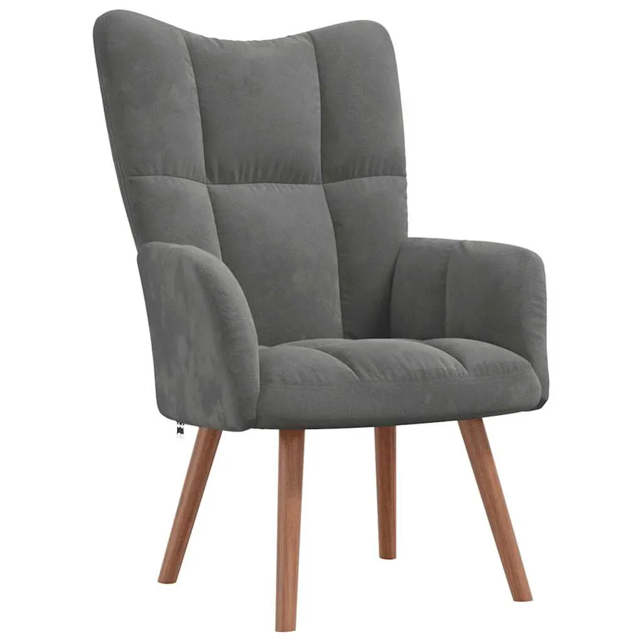 Chaise de relaxation Gris foncé Velours - 2
