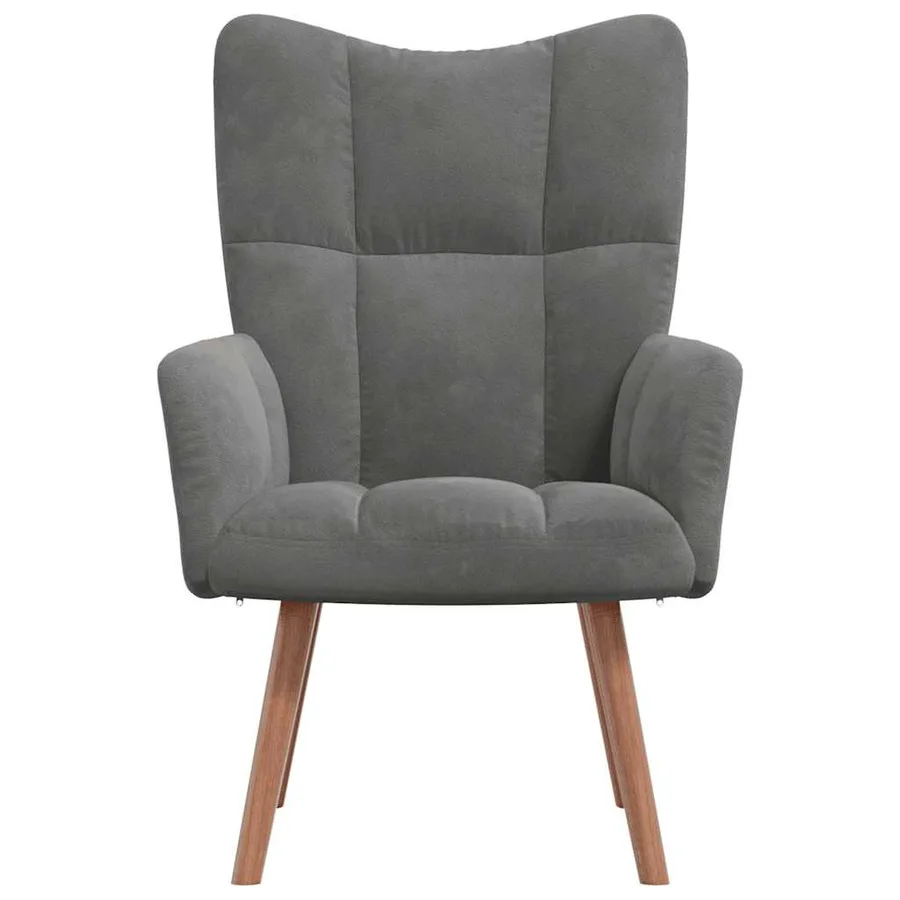 Chaise de relaxation Gris foncé Velours - 3