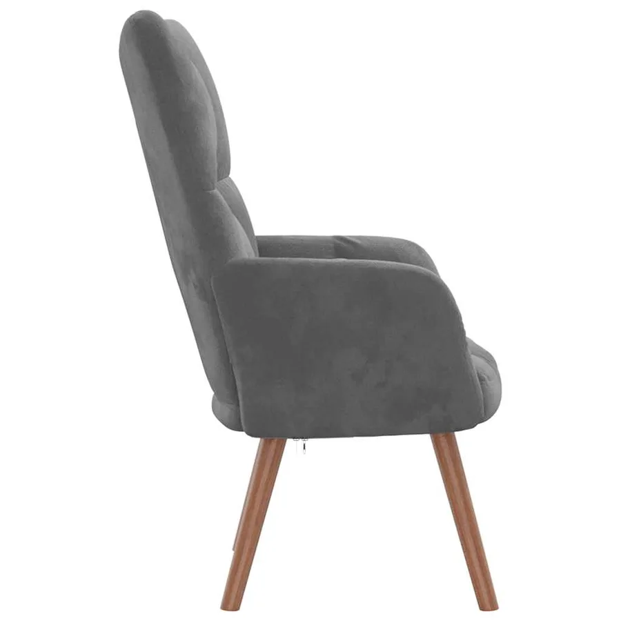 Chaise de relaxation Gris foncé Velours - 4