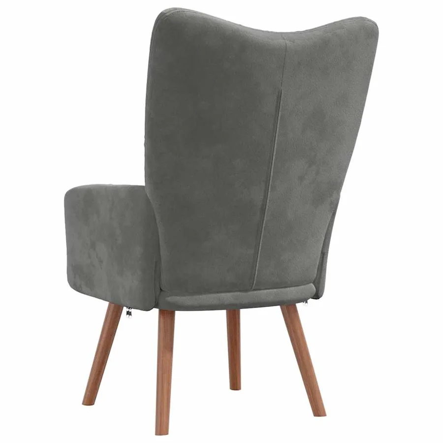 Chaise de relaxation Gris foncé Velours - 5